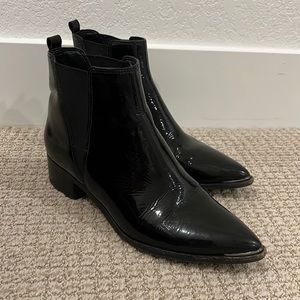 Marc Fisher patent leather Chelsea boot